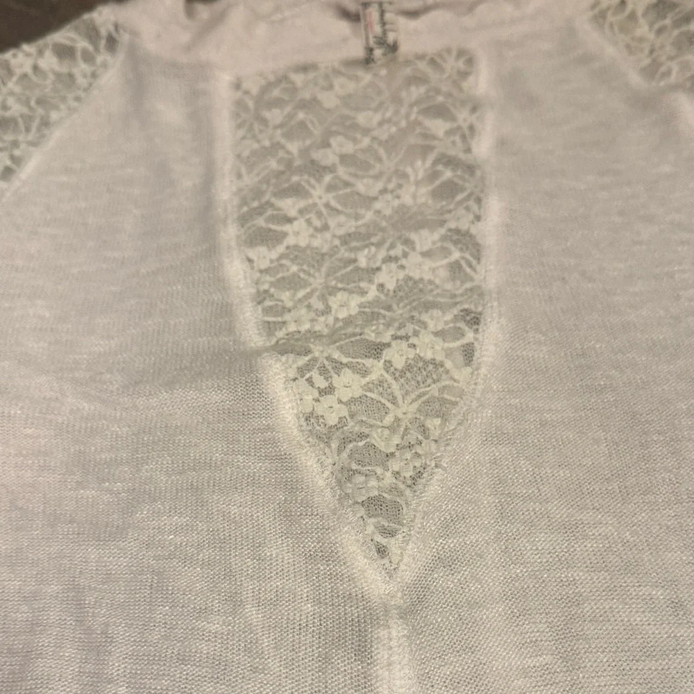 Free People Intimately White Boho Lace Detail Blouse - Size M